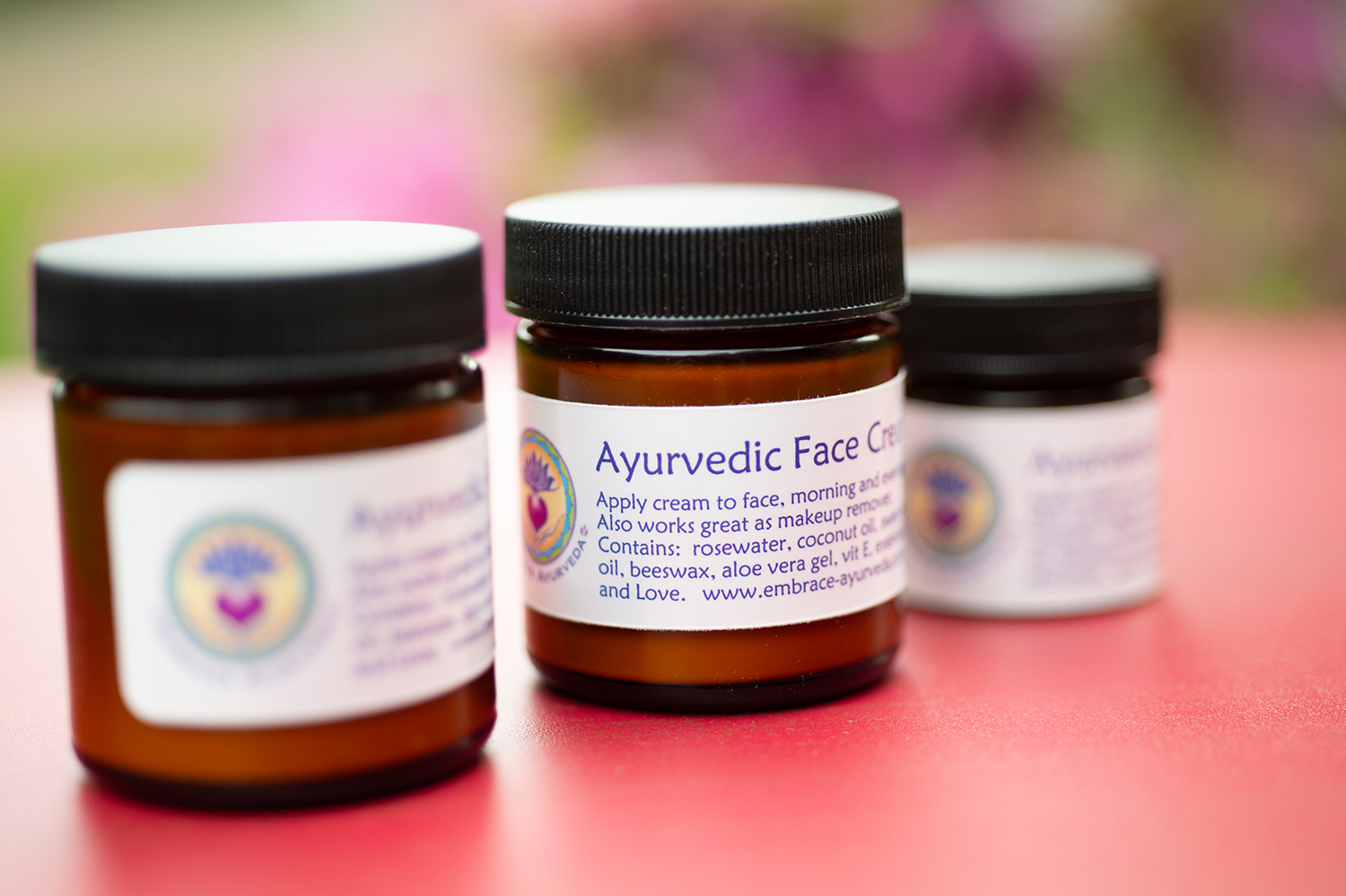 Ayurvedic Face Cream - photo of 3 jars of face cream.